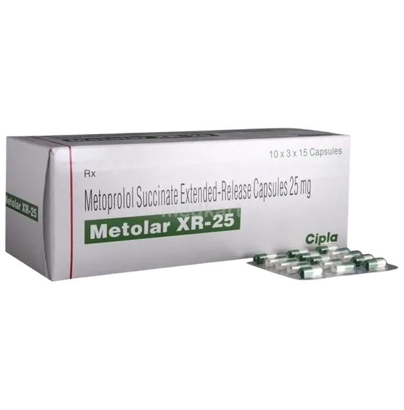 metolar xr 25mg capsule 15's